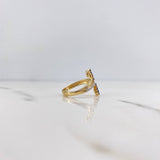 Anillo Ramas Elegante 2.9gr / T6 1/2 / Circones Azules Blancos Dos Oros Amarillo Blanco 18K $