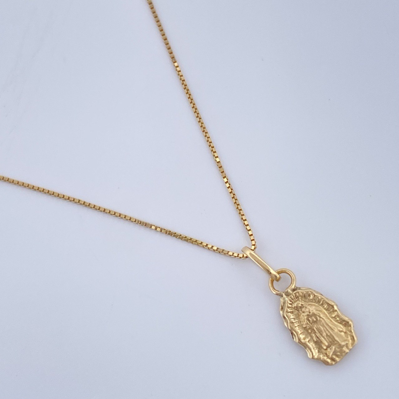 Set Cadena y Dije Veneciana+Virgen Guadalupe 1.2gr / 39.7cm / 0.45mm Oro Amarillo 18K (Oferta) $
