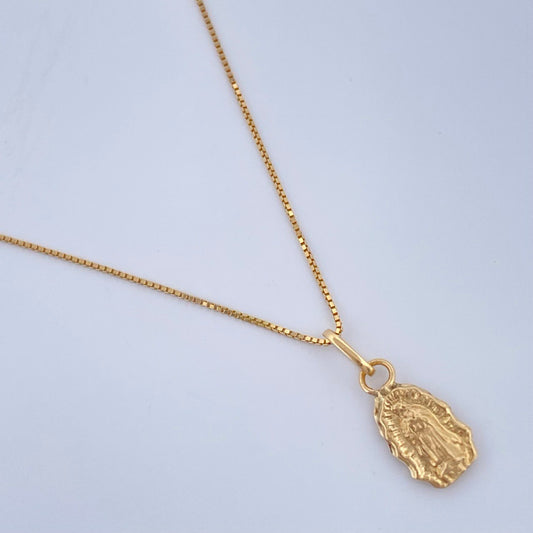 Set Cadena y Dije Veneciana+Virgen Guadalupe 1.2gr / 39.7cm / 0.45mm Oro Amarillo 18K (Oferta) $