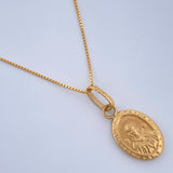 Set Cadena y Dije Veneciana +  Nuestra Señora Maria Rosa Mistica 1,5gr / Oro Amarillo 18K &