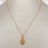 Set Cadena y Dije Veneciana +  Nuestra Señora Maria Rosa Mistica 1,5gr / Oro Amarillo 18K &