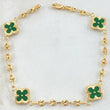 Pulso GC Trebol Verde 3.95gr / 18cm / Oro Amarillo 18K ©