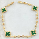 Pulso GC Trebol Verde 3.95gr / 18cm / Oro Amarillo 18K ©