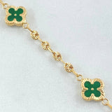 Pulso GC Trebol Verde 3.95gr / 18cm / Oro Amarillo 18K ©