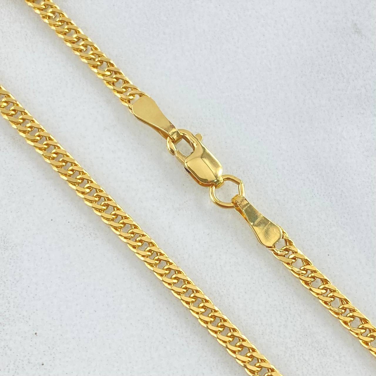 Cadena Cubana Reticulada 4.85gr / 60cm / +3 Oro 18K