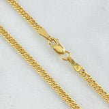 Cadena Cubana Reticulada 4.85gr / 60cm / +3 Oro 18K