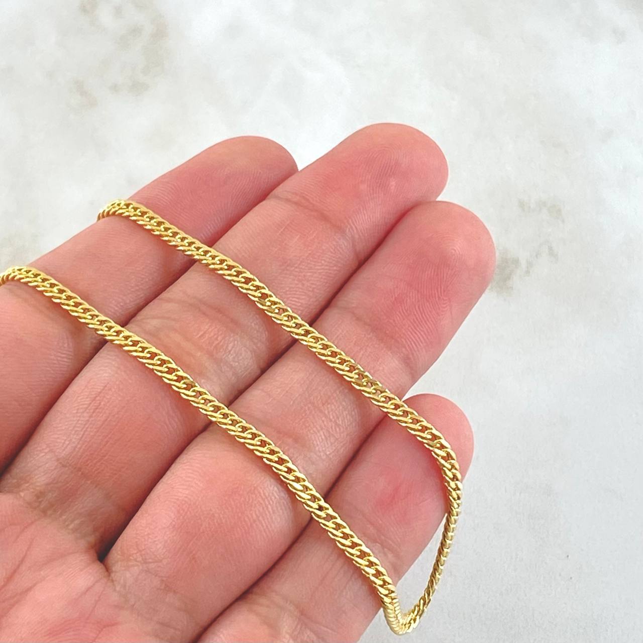Cadena Cubana Reticulada 4.95gr / 60cm / +3 Oro 18K
