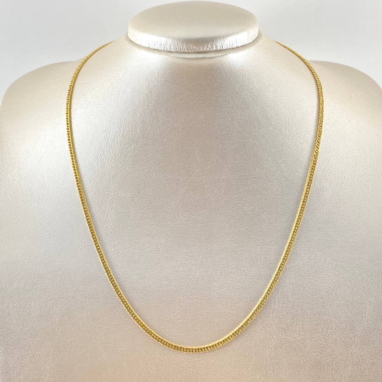 Cadena Cubana Reticulada 4.2gr / 50cm / +3 Oro 18K