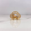 Anillo Herradura Caballo 5.5gr / T8 1/2 / Circones Blancos Tres Oros 18K $