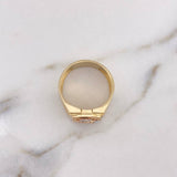 Anillo Caballo 10.7gr / T11 / Circones Blancos Negros Tres Oros 18K $