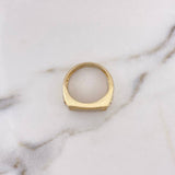 Anillo Rectangulo Cruces 8.45gr / T10 3/4 / Circones Blancos Dos Oros Amarillo Blanco 18K $