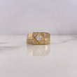 Anillo Rombo 8.3gr / T10 3/4 / Circones Blancos Oro Amarillo 18K $