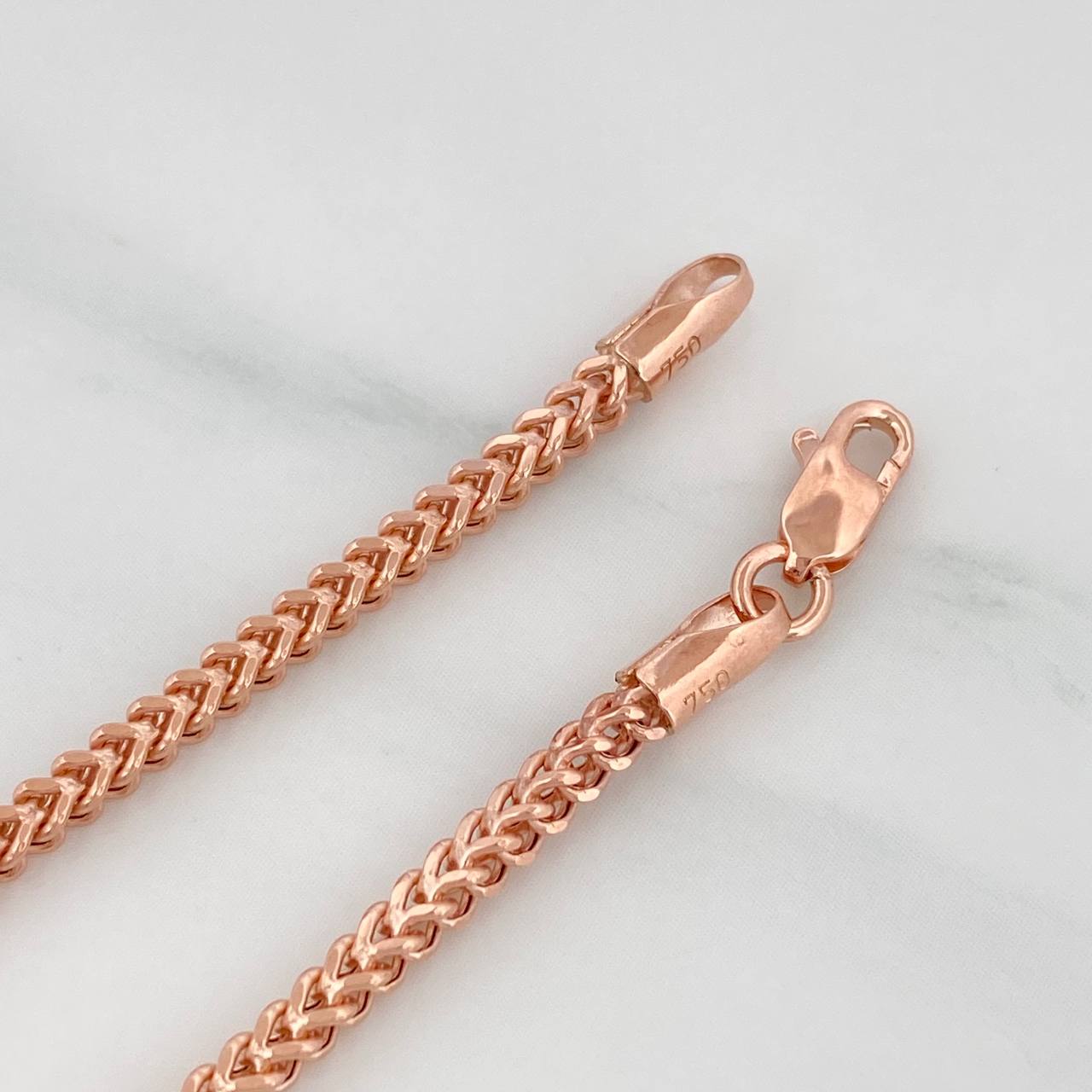 Pulso Franco 3.5g / 20cm / 2.21mm Oro Rosa 18K