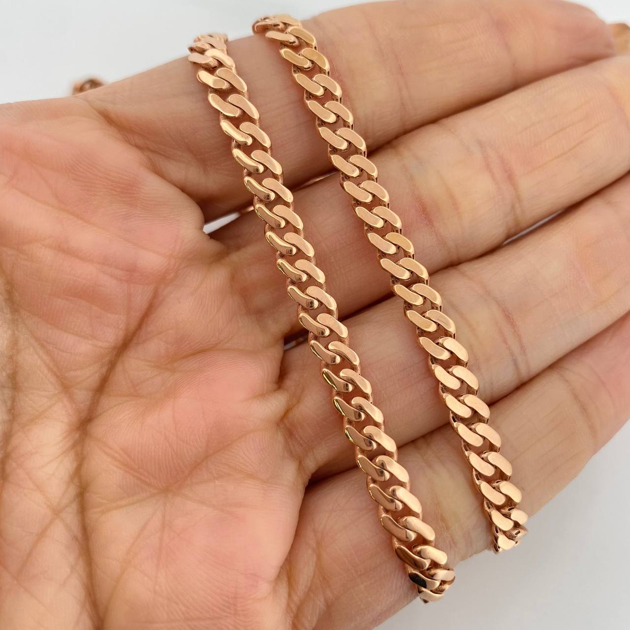 Cadena Cubana Infinito 19.05g / 60cm / 4.88mm Oro Rosa 18K