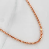 Cadena Franco 9g / 60cm / 2.27mm Oro Rosa 18K