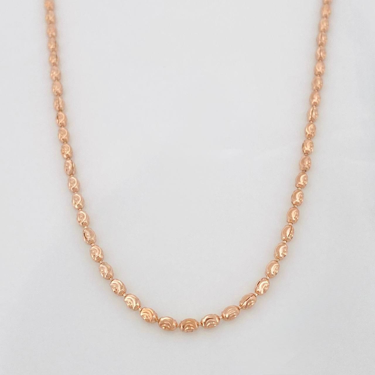Cadena Militar Media Luna 4.7g / 40cm / 1.73mm Oro Rosa 18K