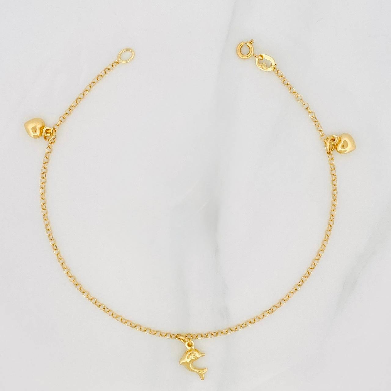 Tobillera Rolo Figuras 3.1g / 24cm / 1.82mm Oro Amarillo 18K