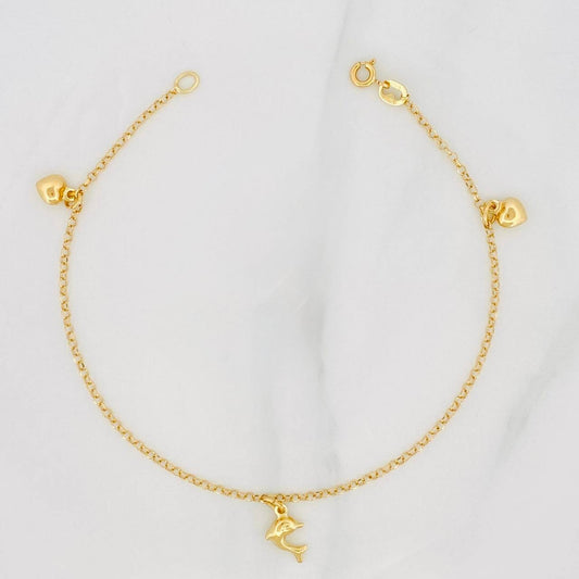 Tobillera Rolo Figuras 3.1g / 24cm / 1.82mm Oro Amarillo 18K
