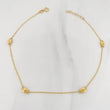 Tobillera Aro Seguido Cafe 1.75g / 25cm / 1.3mm Oro Amarillo 18K