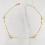 Tobillera Aro Seguido Cafe 1.75g / 25cm / 1.3mm Oro Amarillo 18K