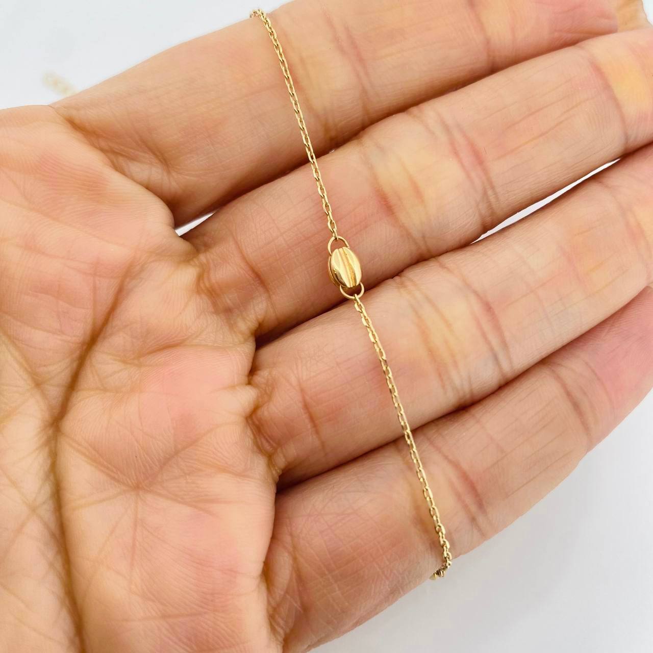 Tobillera Aro Seguido Cafe 1.75g / 25cm / 1.3mm Oro Amarillo 18K