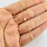 Tobillera Aro Seguido Cafe 1.75g / 25cm / 1.3mm Oro Amarillo 18K