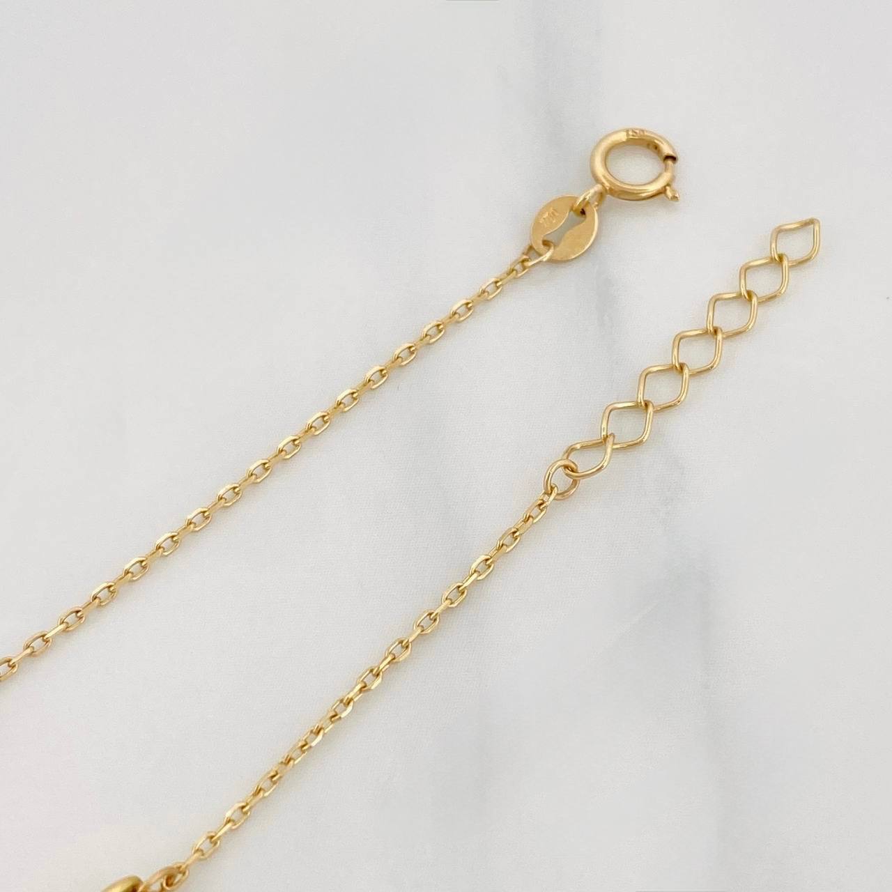 Tobillera Aro Seguido Cafe 1.75g / 25cm / 1.3mm Oro Amarillo 18K