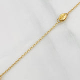 Tobillera Aro Seguido Cafe 1.75g / 25cm / 1.3mm Oro Amarillo 18K