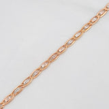 Pulso Escalera Plana 1.7g / 19cm / 2.6mm Dos Oros Blanco Rosa 18K