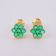 Topos Floreados Esmeraldas 51Pts 1.5 g / 7.5 mm Oro Amarillo 18K