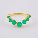 Anillo Corona Esmeraldas 93Pts 2.3 g / T9 Oro Amarillo 18K