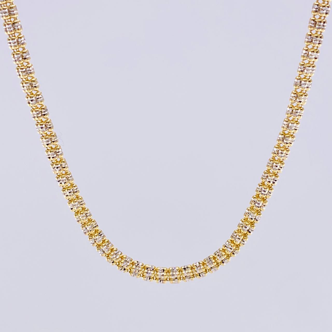 Cadena Ice 19.05 g / 60.2 cm / 3.1 mm Dos Oros Amarillo Blanco 18K