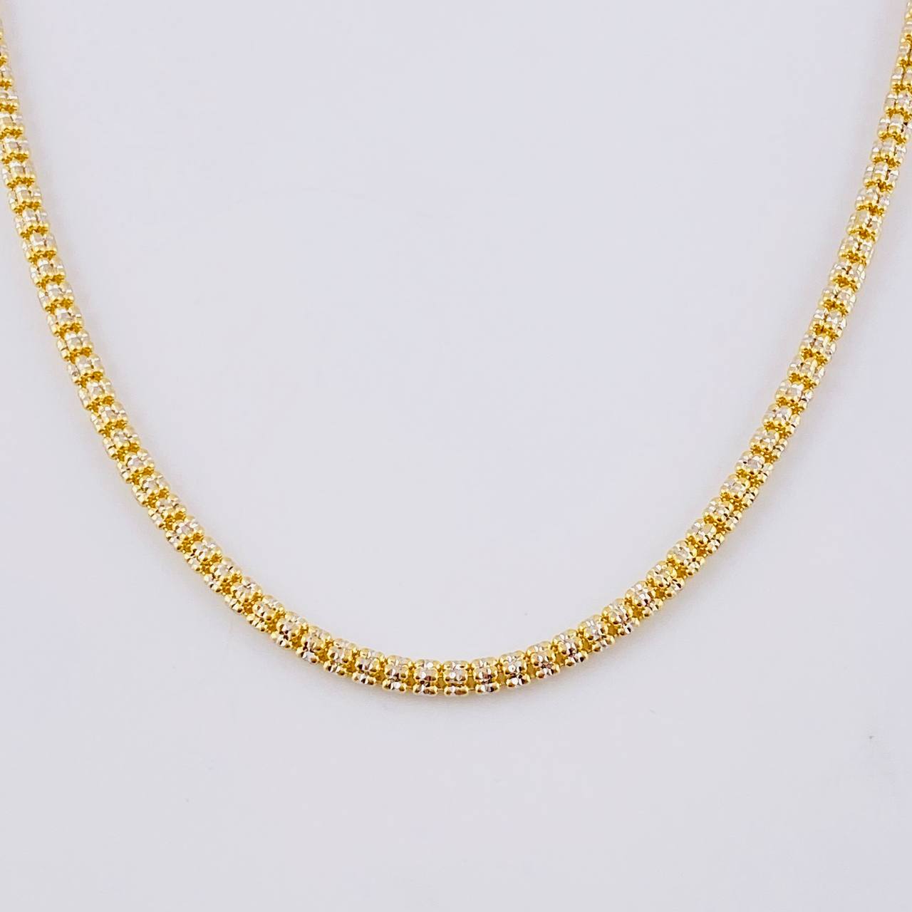 Cadena Ice 19.05 g / 60.2 cm / 3.1 mm Dos Oros Amarillo Blanco 18K
