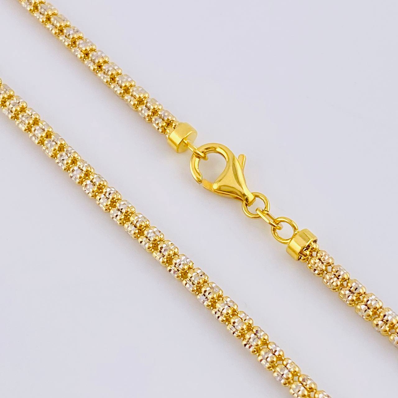 Cadena Ice 19.05 g / 60.2 cm / 3.1 mm Dos Oros Amarillo Blanco 18K