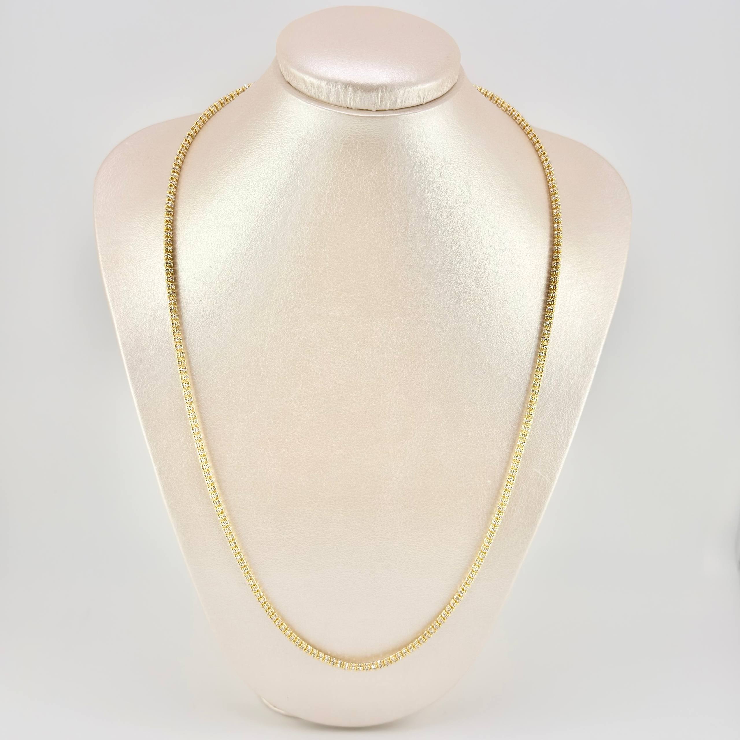 Cadena Ice 19.05 g / 60.2 cm / 3.1 mm Dos Oros Amarillo Blanco 18K