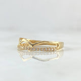 Anillo Trio Tiara En Triangulo 1.25gr / T6 1/4 / Circones Blancos Oro Amarillo 18K *