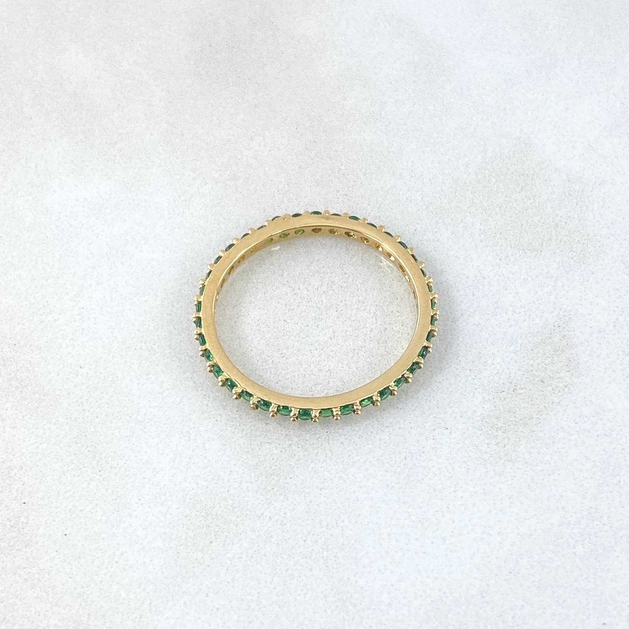 Anillo Churumbela Petit 1.45gr / T6 1/2 / Circones Verdes Oro Amarillo 18K ©