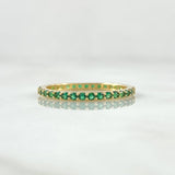 Anillo Churumbela Petit 1.45gr / T6 1/2 / Circones Verdes Oro Amarillo 18K ©