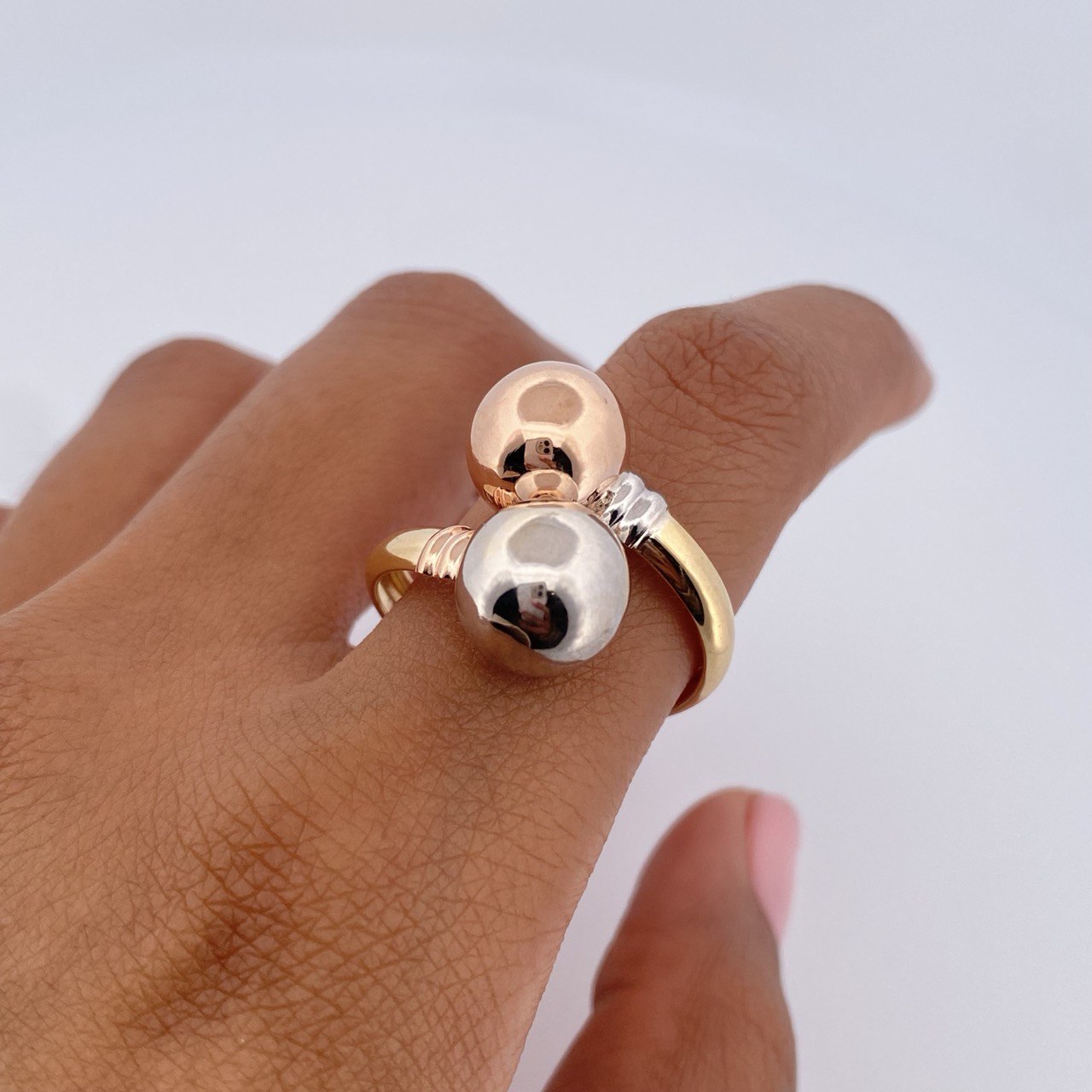 Anillo Tu y Yo 2.75gr / T7 1/2 / Oro 18K &