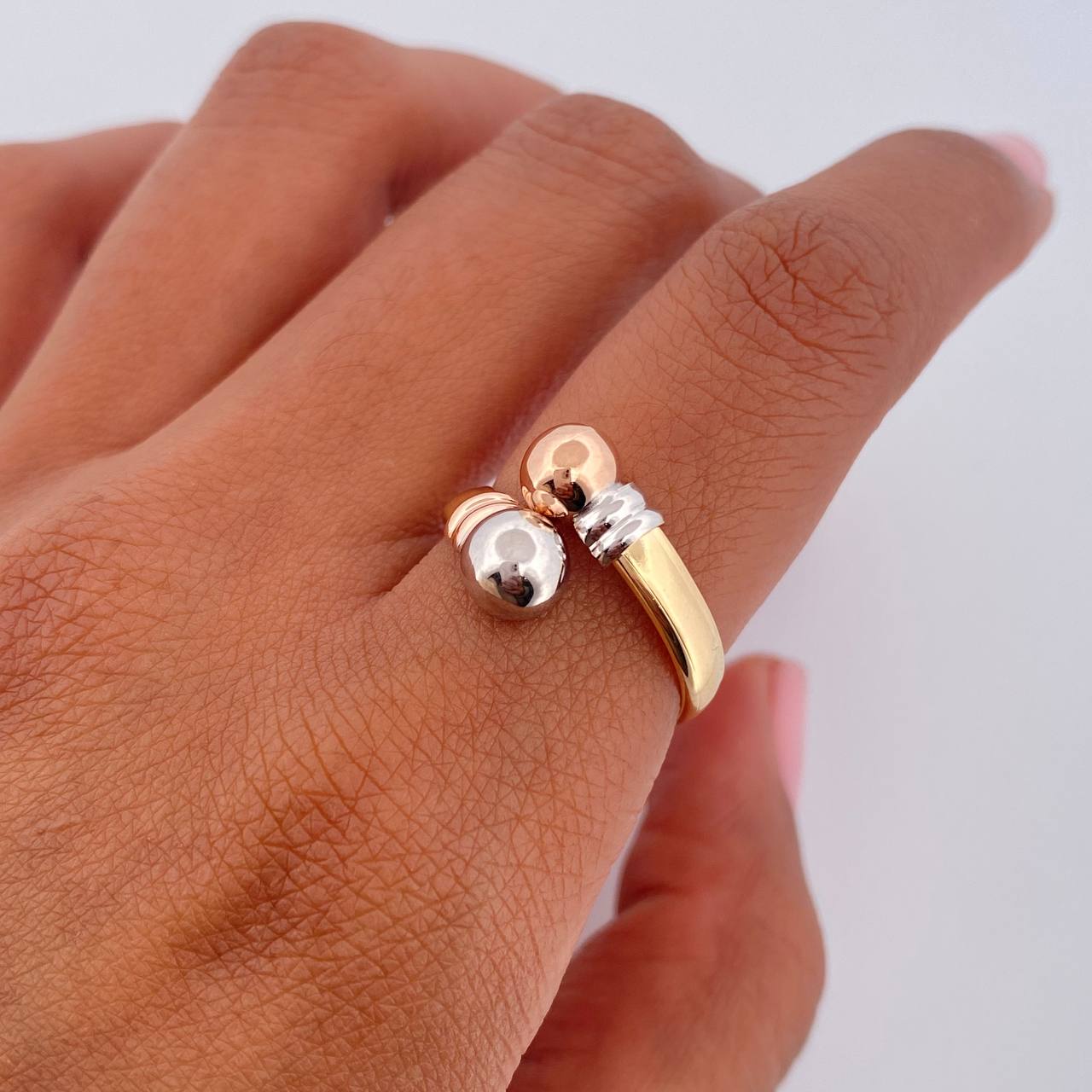 Anillo Tu y Yo 1.45gr / T6 / Oro 18K &