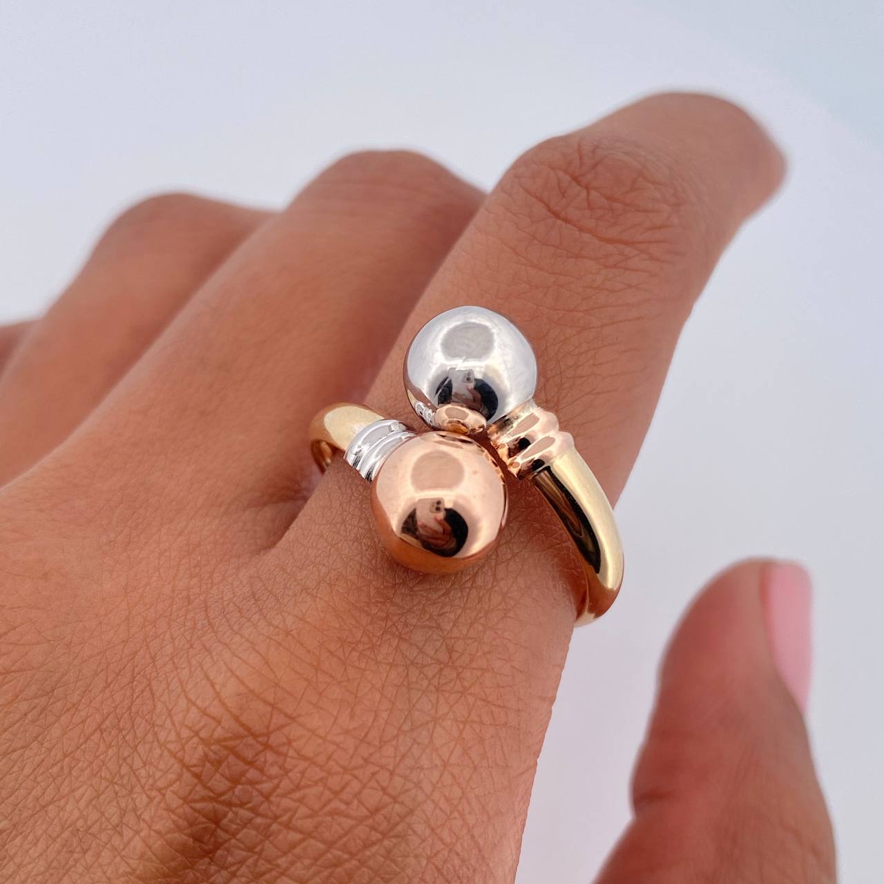 Anillo Tu y Yo 1.95gr / T7 3/4 / Oro 18K &