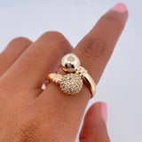 Anillo Tu y Yo 2.45gr / T7 1/4 / Oro 18K &