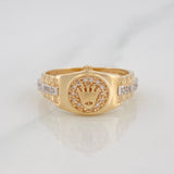 Anillo Corona 3.8g / T6 1/2 Dos Oros Amarillo Blanco 18K