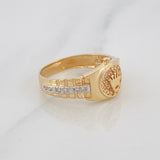 Anillo Corona 3.55g / T6 1/4 Dos Oros Amarillo Blanco 18K