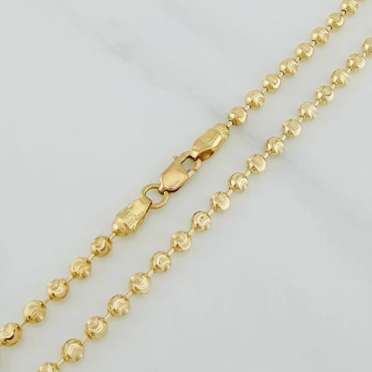 Cadena Militar Media Luna 10g / 51cm / 3mm Oro Amarillo 18K