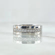 Anillo Argolla Media Caña 7.3gr / T10 1/4 / 7mm 24pts Diamantes Blancos Oro Blanco 18K ©
