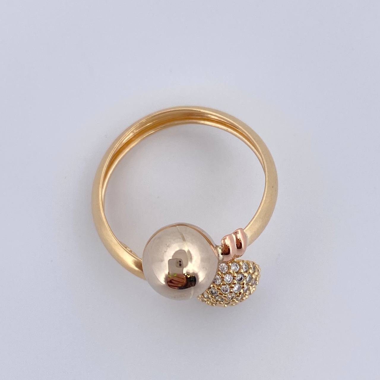 Anillo Tu y Yo 2.45gr / T7 1/4 / Oro 18K &