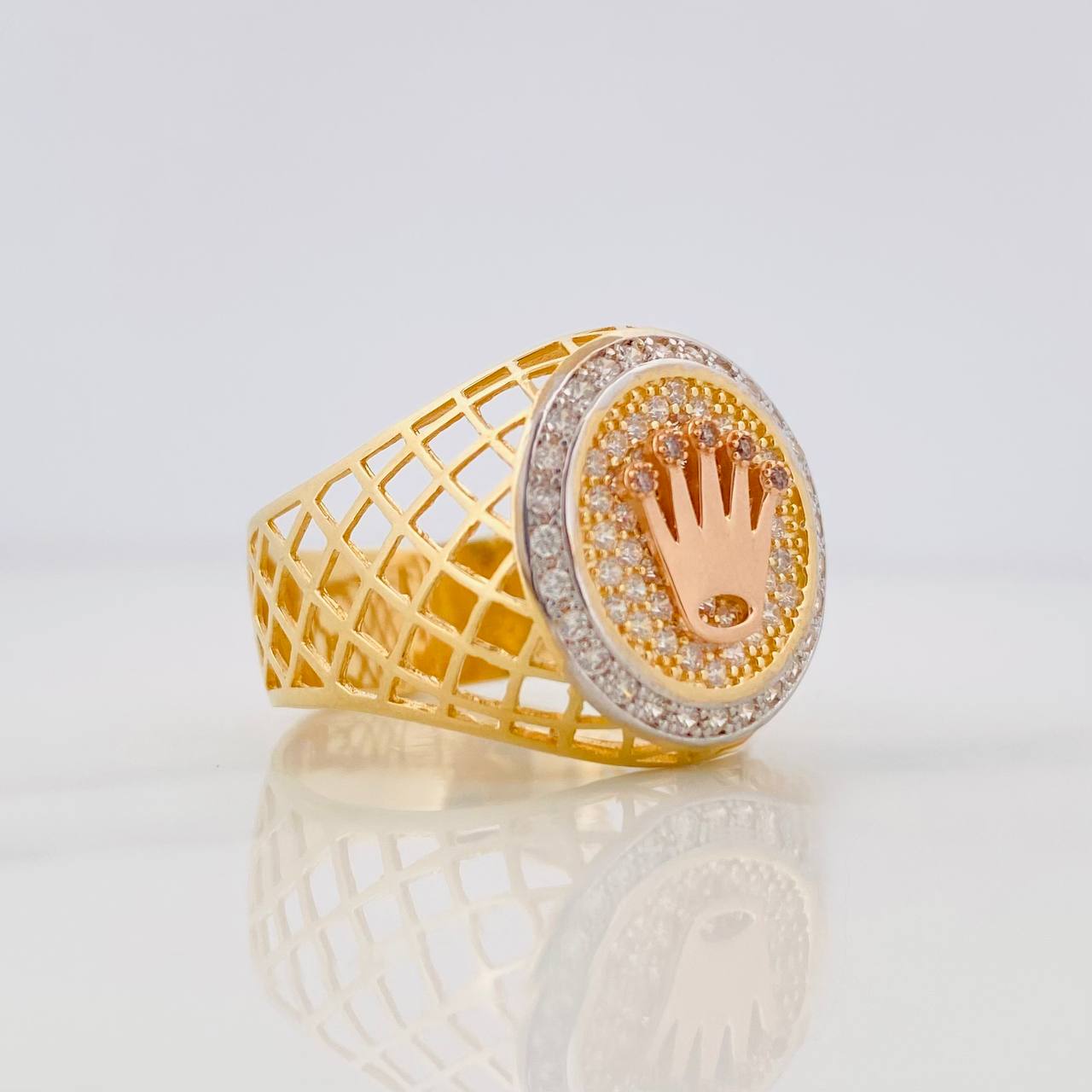 Anillo Corona 7.45g / T11 1/4 Tres Oros 18K