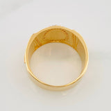 Anillo Cruz Ancla 7.55g / T9 1/2 Dos Oros Amarillo Blanco 18K