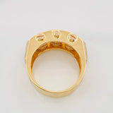 Anillo Bolas de Fuego 11.7g / T9 3/4 Dos Oros Amarillo Blanco 18K